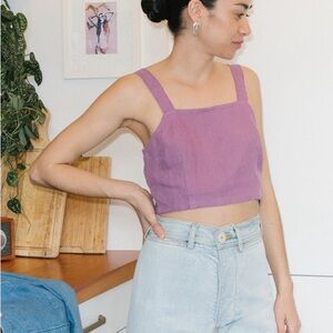 PALOMA WOOL linen Crop Top Sz 38 (US S)